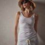 Ribbed Daily Tank in White | James Perse Los Angeles