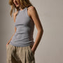 Sunset Tank in Grey Sky Pigment | James Perse Los Angeles