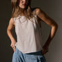 Cotton Linen Silk Shell Top in Light Mist | James Perse Los Angeles
