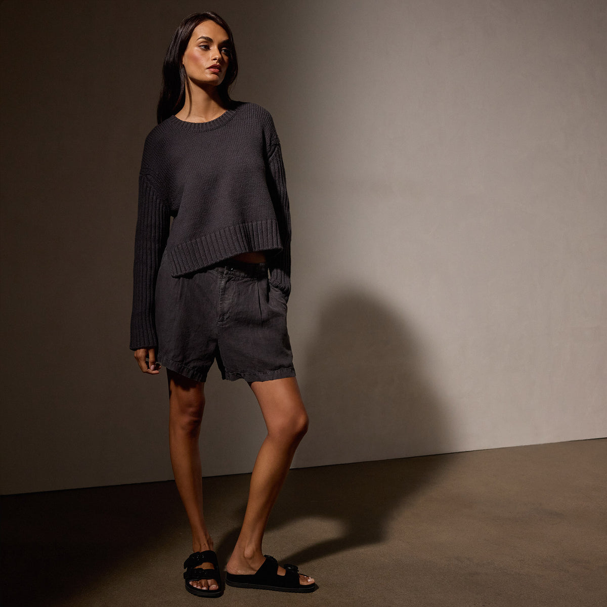 Organic Cotton Funnel Neck in Magma | James Perse Los Angeles