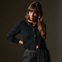 Cashmere Jewel Neck Cardigan in Black | James Perse Los Angeles