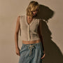 Open Knit Cashmere Vest in Oyster | James Perse Los Angeles