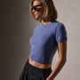Soft Featherweight Cashmere Short Sleeve in Blue Sky | James Perse Los Angeles