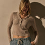 Open Knit Cashmere Polo in Light Beige | James Perse Los Angeles
