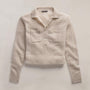 Open Knit Cashmere Polo in Light Beige | James Perse Los Angeles