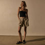Stretch Poplin Elastic Short in Grout Pigment | James Perse Los Angeles