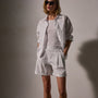 Stretch Poplin Elastc Short in White | James Perse Los Angeles