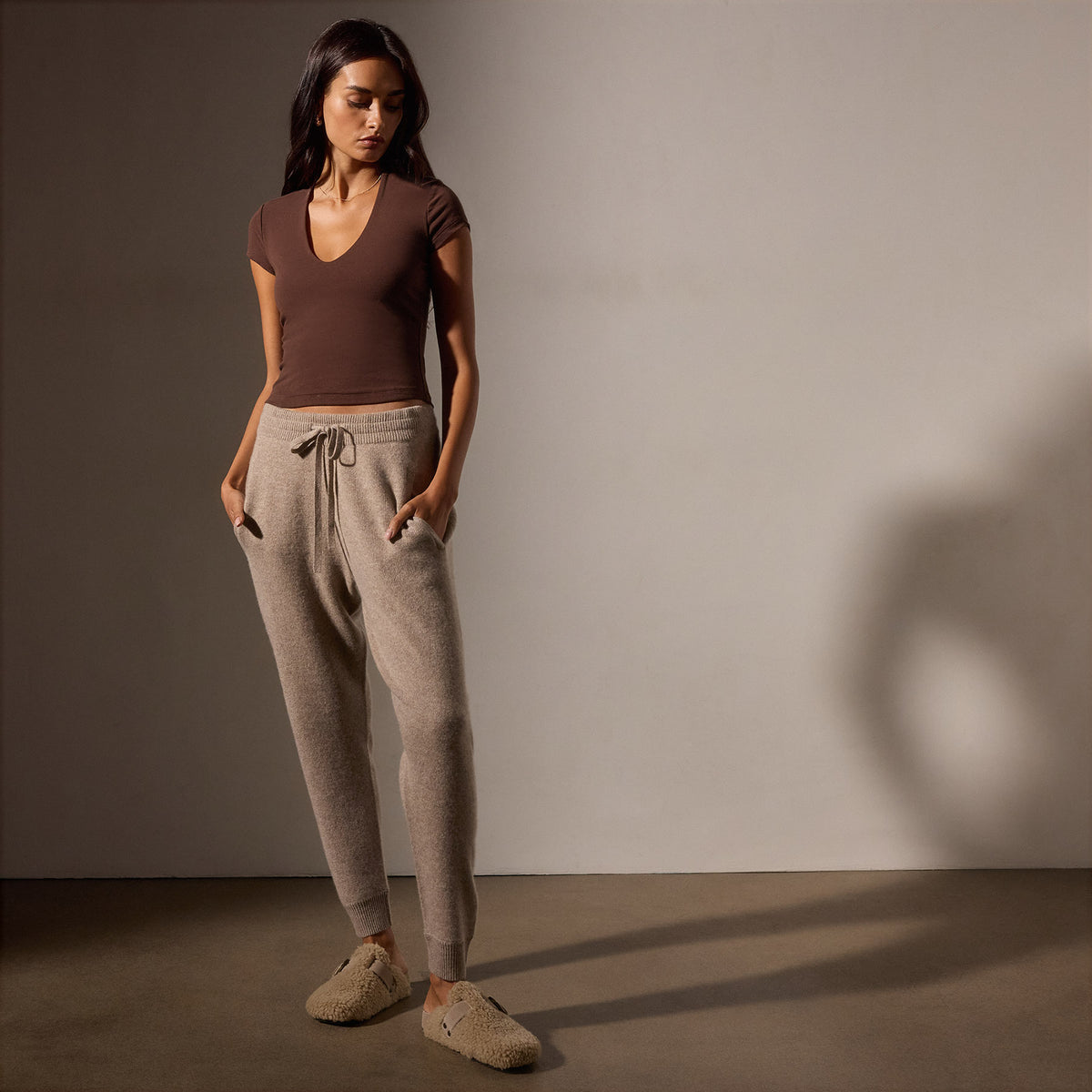 Women's Cashmere Track Suit Gift Set in Coyote | James Perse Los Angeles