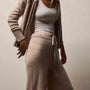 Cashmere Wide Leg Track Pant in Stone | James Perse Los Angeles