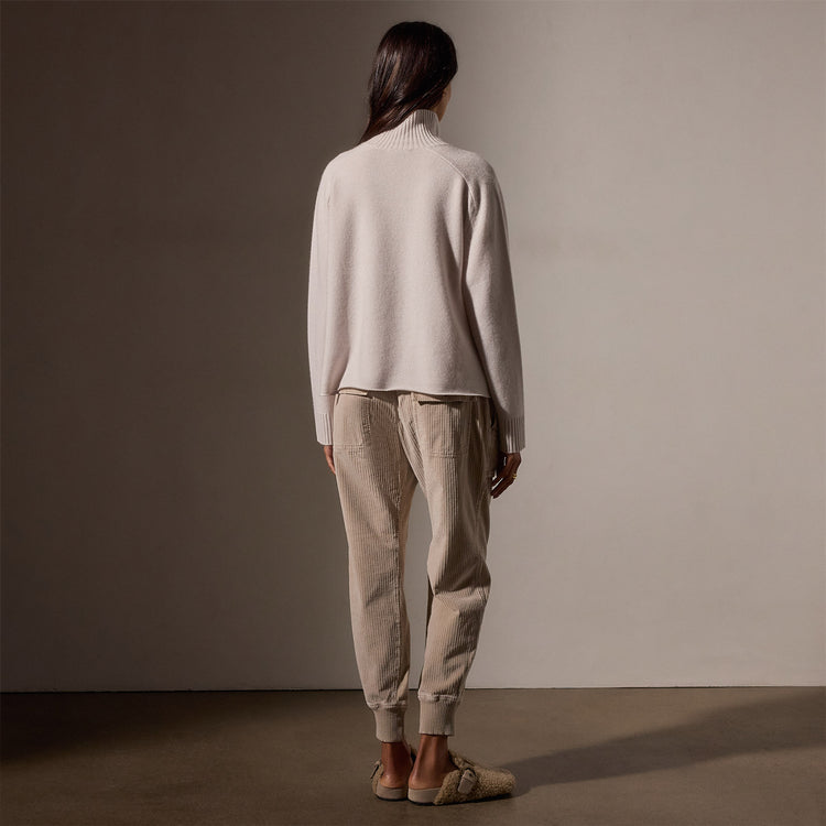 Recycled Cashmere Funnel Neck in Pearl | James Perse Los Angeles