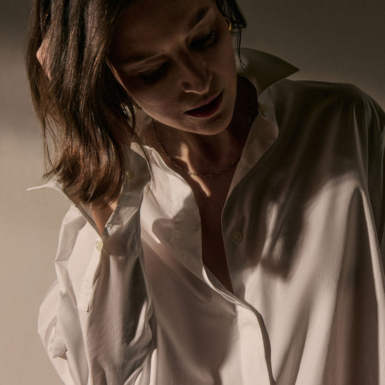 Supima Poplin Shirting in White | James Perse Los Angeles