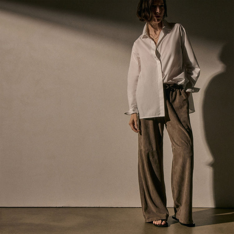 Supima Poplin Shirting in White | James Perse Los Angeles