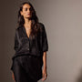 Satin Oversized Shirt in Black | James Perse Los Angeles