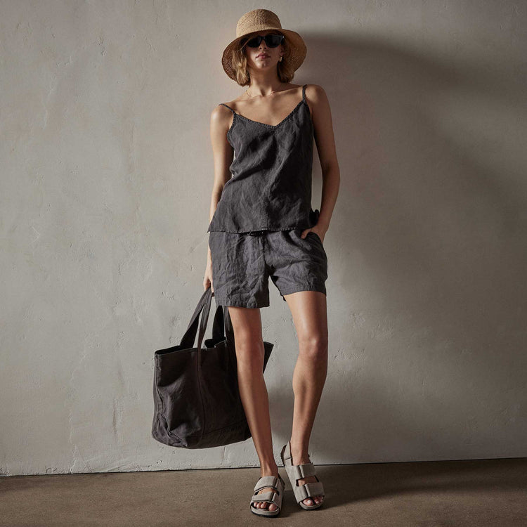 Surfside Linen Cami in Magma Pigment | James Perse Los Angeles