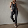 Sleeveless Linen Blend Jumpsuit in Magma Pigment | James Perse Los Angeles