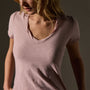 Sheer Slub Casual V Neck in Degas | James Perse Los Angeles