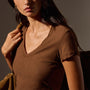 Sheer Slub Casual V Neck in Light Roast | James Perse Los Angeles