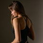 Cotton Cshmr Ribbed Rcr Bck Tank in Black | James Perse Los Angeles