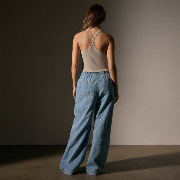 Cotton Cshmr Ribbed Rcr Bck Tank in Salt | James Perse Los Angeles