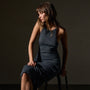 Cotton Cshmr Rbd Rcr Bck Tnk Dress in Asphalt | James Perse Los Angeles