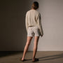 Cotton Linen Cable Knt Sweater in Natural | James Perse Los Angeles