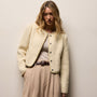 Tweed Button Front Jacket In Ivory | James Perse Los Angeles