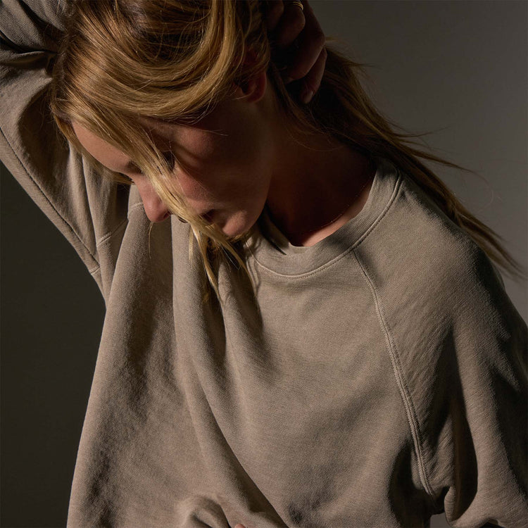 Vintage French Terry Relaxed Sweatshirt  in Overcast Pigment | James Perse Los Angeles