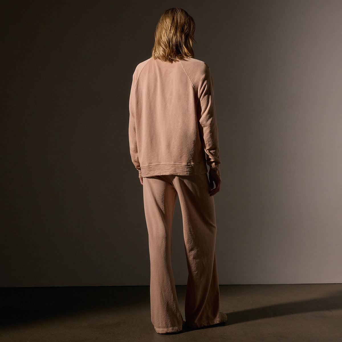 Vintage French Terry Relaxed Sweatshirt in Rose Nude Pigment | James Perse Los Angeles