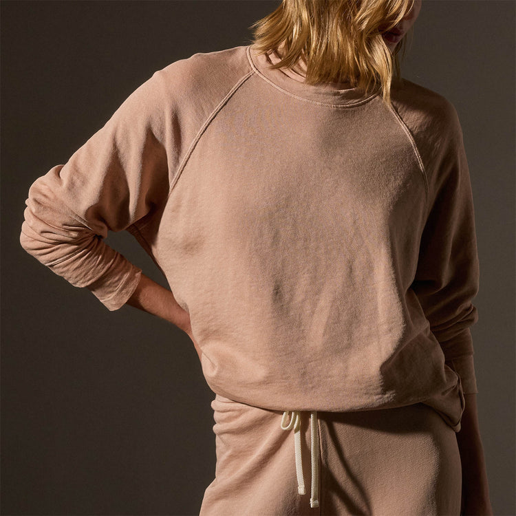 Vintage French Terry Relaxed Sweatshirt in Rose Nude Pigment | James Perse Los Angeles