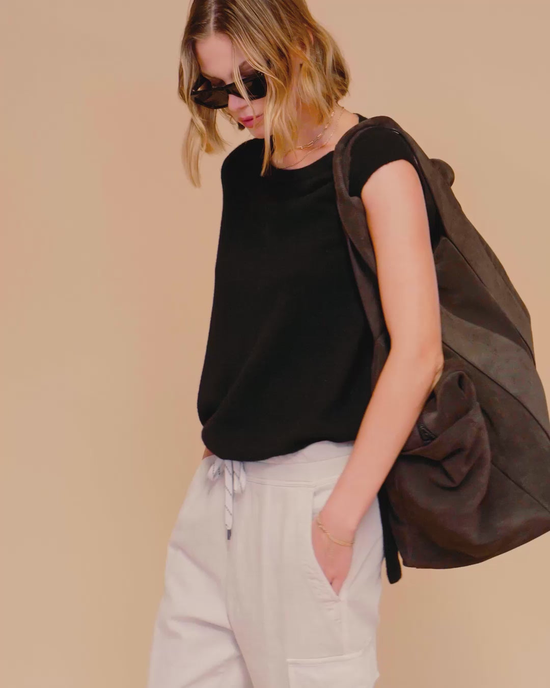 Suede Montecito Weekend Bag in Cafe | James Perse Los Angeles