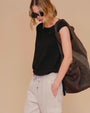 Suede Montecito Weekend Bag in Cafe | James Perse Los Angeles