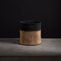 Tipped Jute Basket 12 X 12 - Natural/Black | James Perse Los Angeles