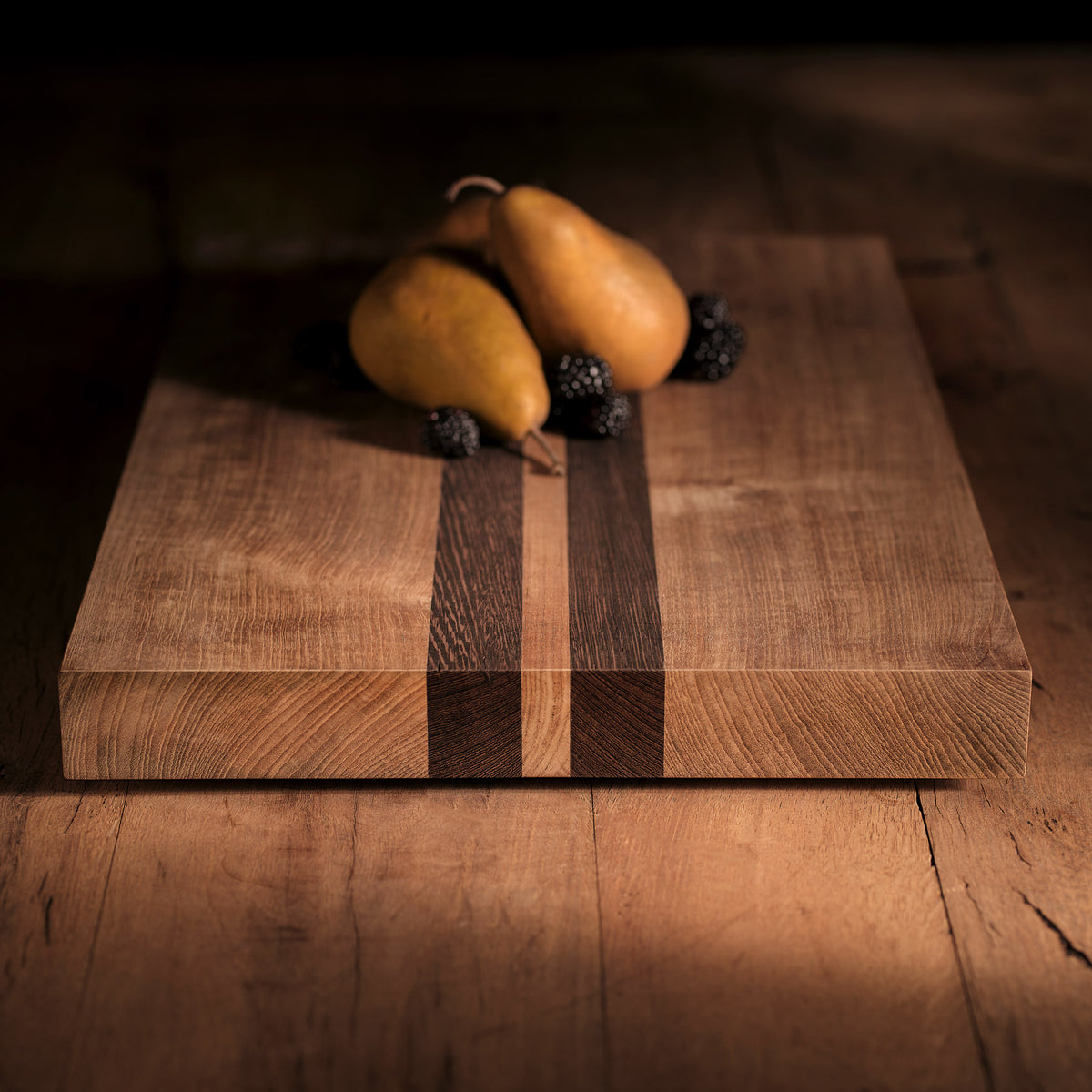 14X20" Teak Serving Board with Double Stripe in Teak/Natural Finish | James Perse Los Angeles 