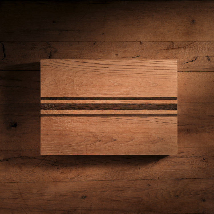14X20" Teak Serving Board with Triple Stripe in Teak/Natural Finish | James Perse Los Angeles 