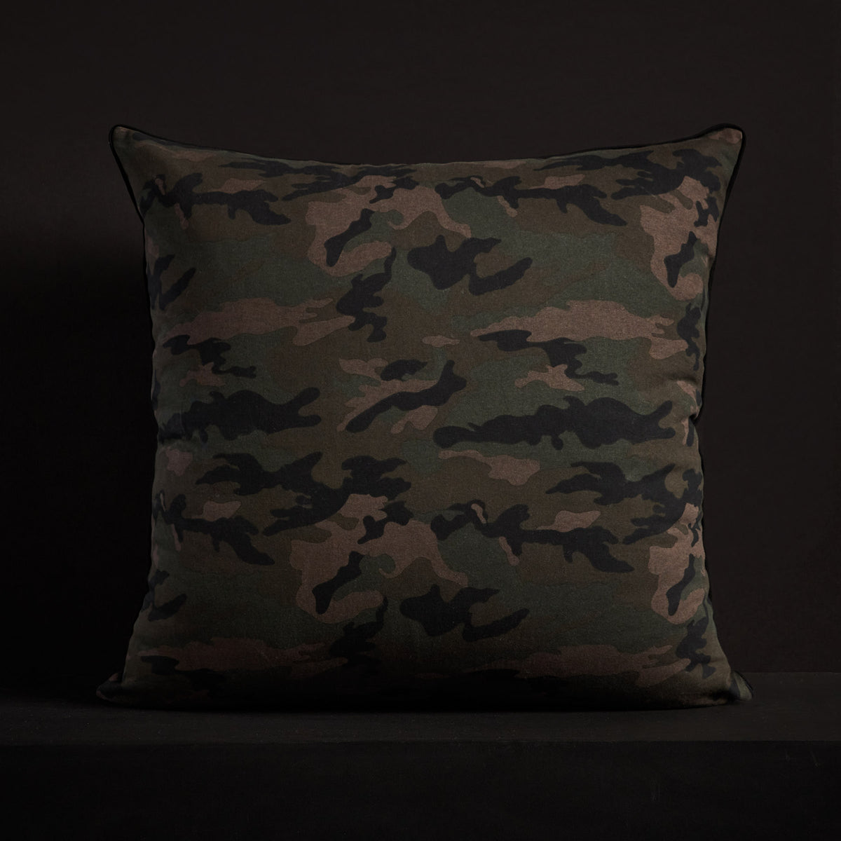 Camo Throw Pillow With Piping - Forest Camo | James Perse Los Angeles