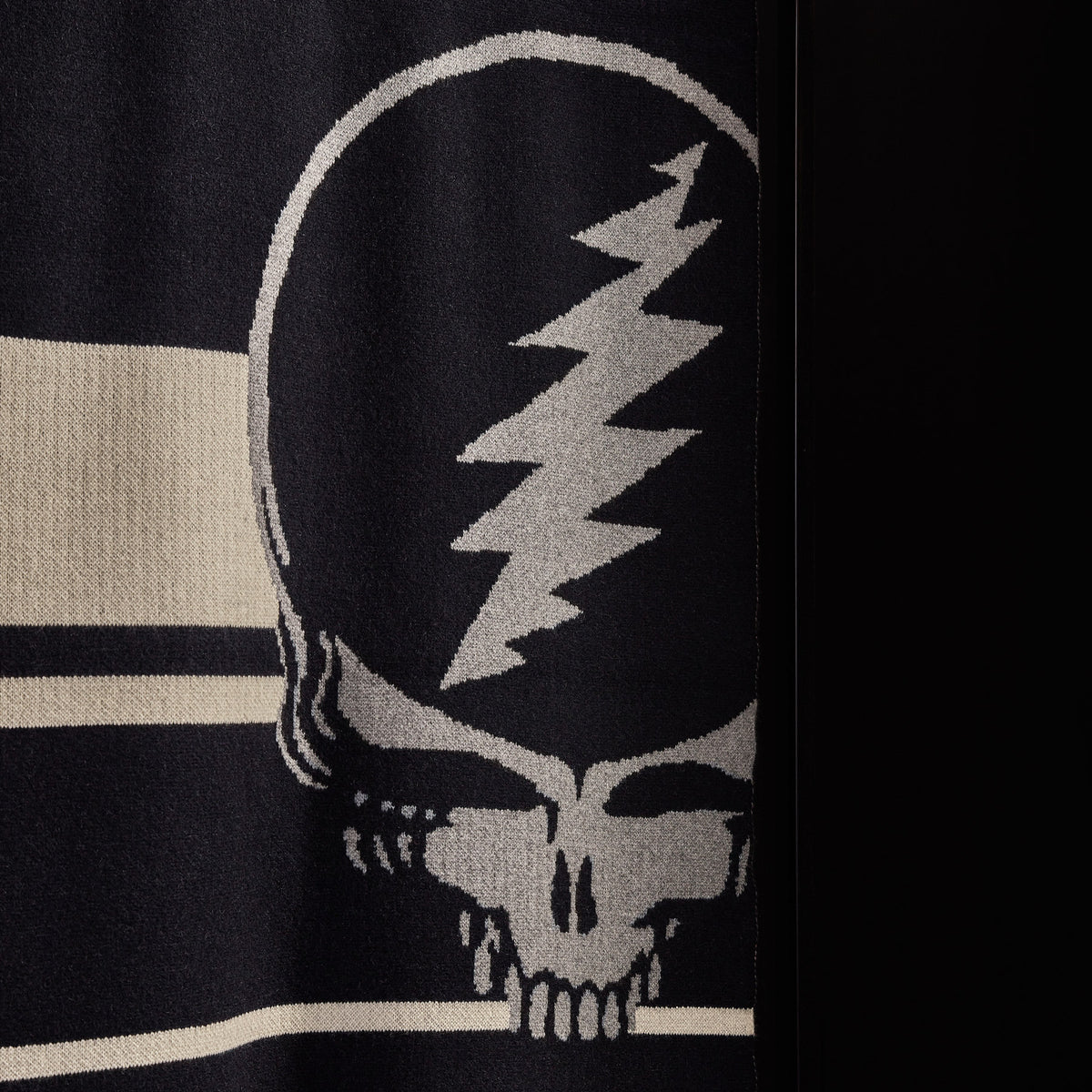 Grateful Dead Cashmere Blanket - Navy/Grey Smoke/Ivory | James Perse Los Angeles
