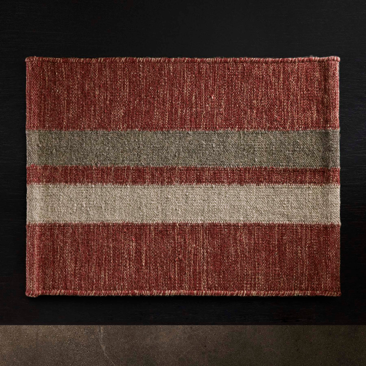 Placemat Wool Double Stripe in Wine/Flint/Oyster | James Perse Los Angeles
