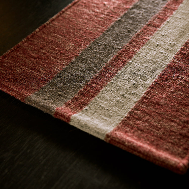 Placemat Wool Double Stripe in Wine/Flint/Oyster | James Perse Los Angeles