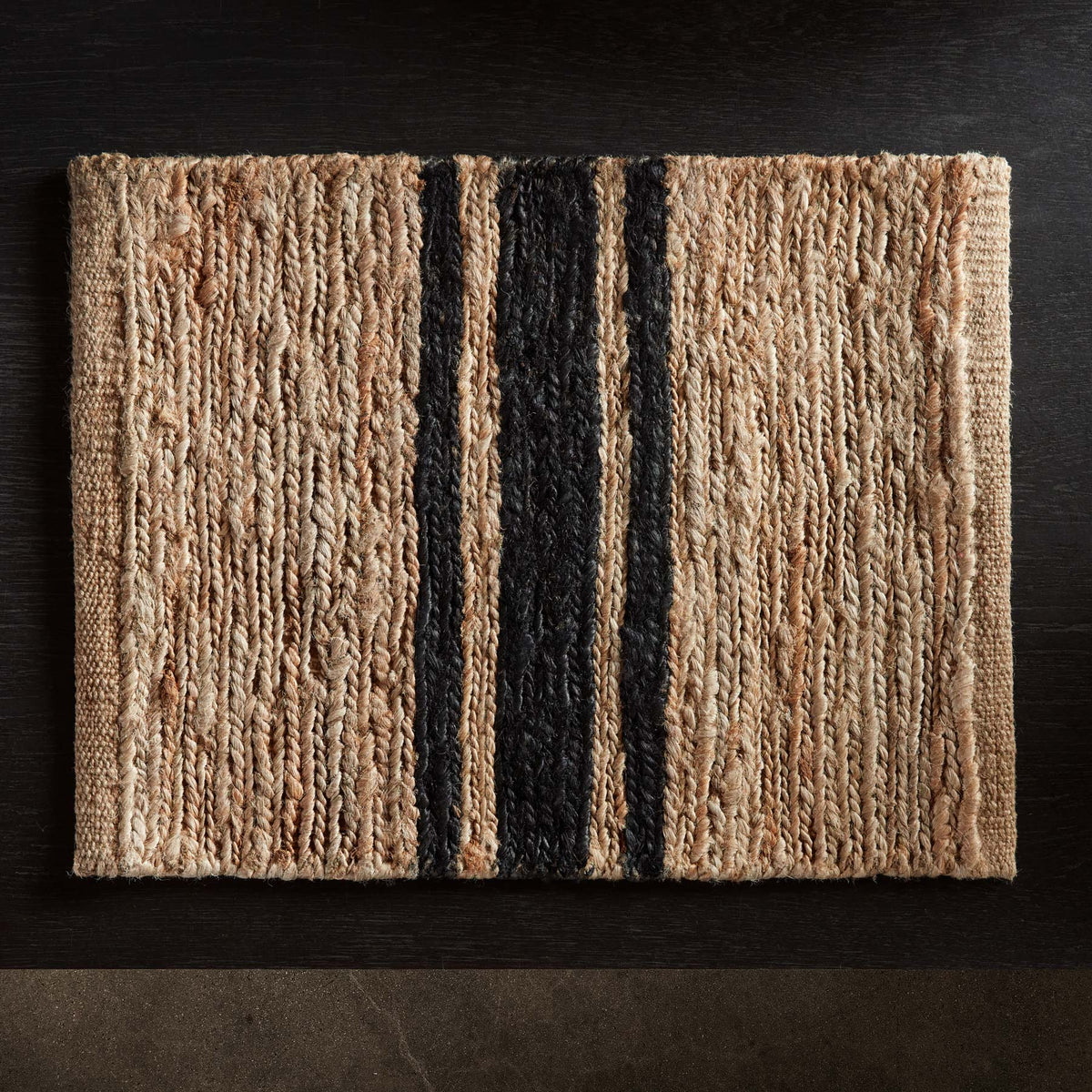 Jute Placemats (Set of 4) - Natural/Charcoal Stripe | James Perse Los Angeles