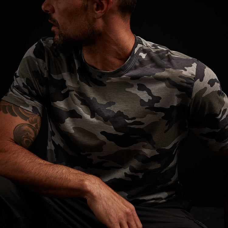 Clear Jersey Camo Crew In Rain Camo | James Perse Los Angeles