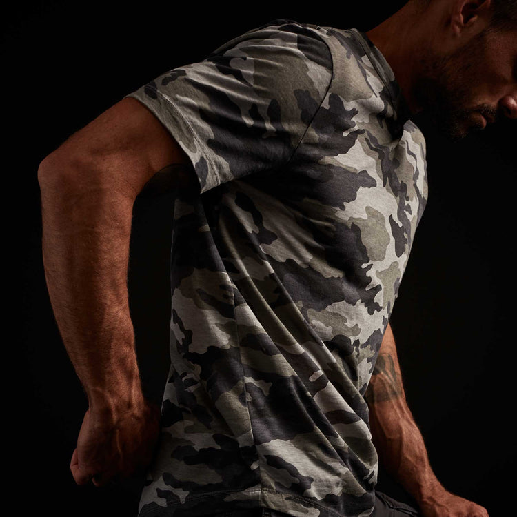 Clear Jersey Camo Crew In Rain Camo | James Perse Los Angeles