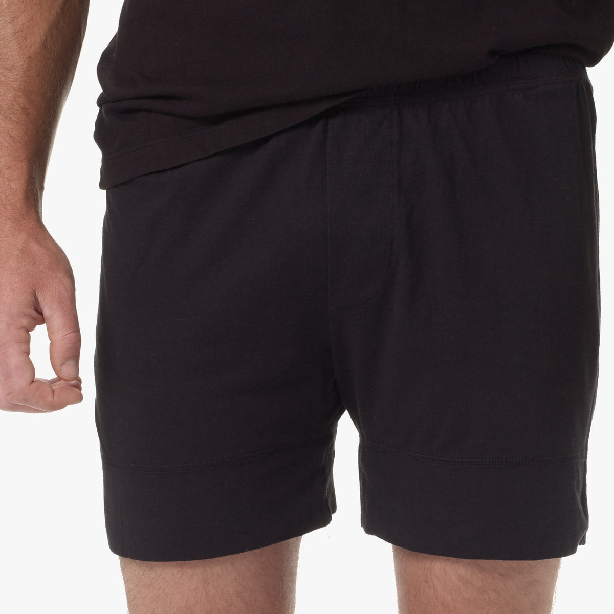 Melange Jersey Boxer Short In Black | James Perse Los Angeles