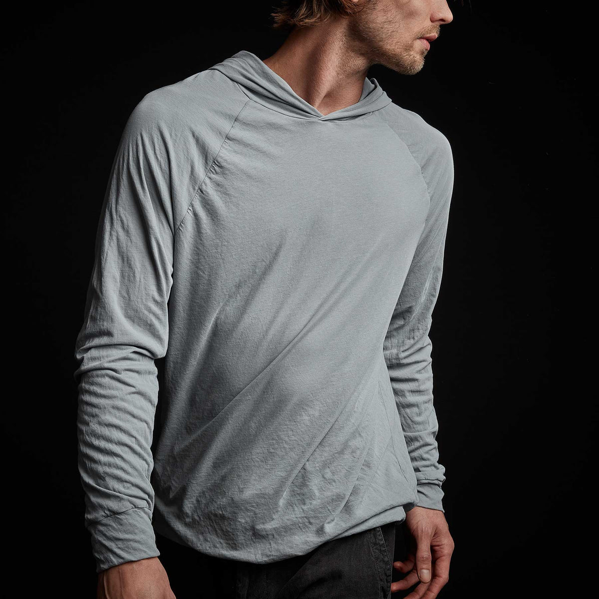 Double Layer Jersey Hoody in Breeze | James Perse Los Angeles