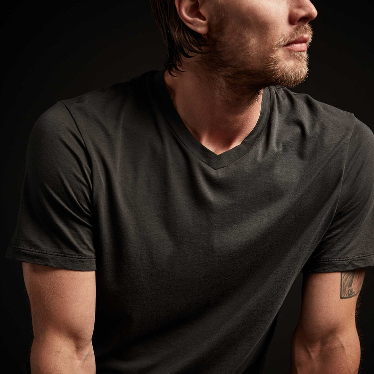 3 Pack Luxe Lotus Jersey V Neck Tee - Black/White/Carbon | James Perse Los Angeles