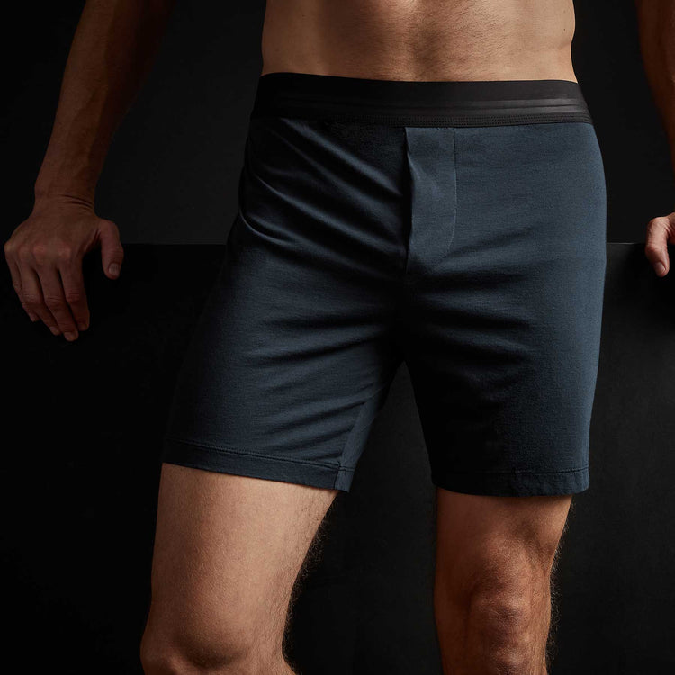 Luxe Lotus Relaxed Fit Boxer Short - French Navy | James Perse Los Angeles