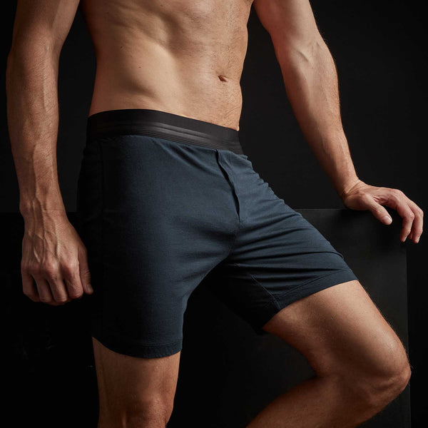 Luxe Lotus Relaxed Fit Boxer Short - French Navy | James Perse Los Angeles
