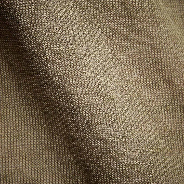 Fine Linen Double Layer Short Sleeve Crew in Military/Natural | James Perse Los Angeles