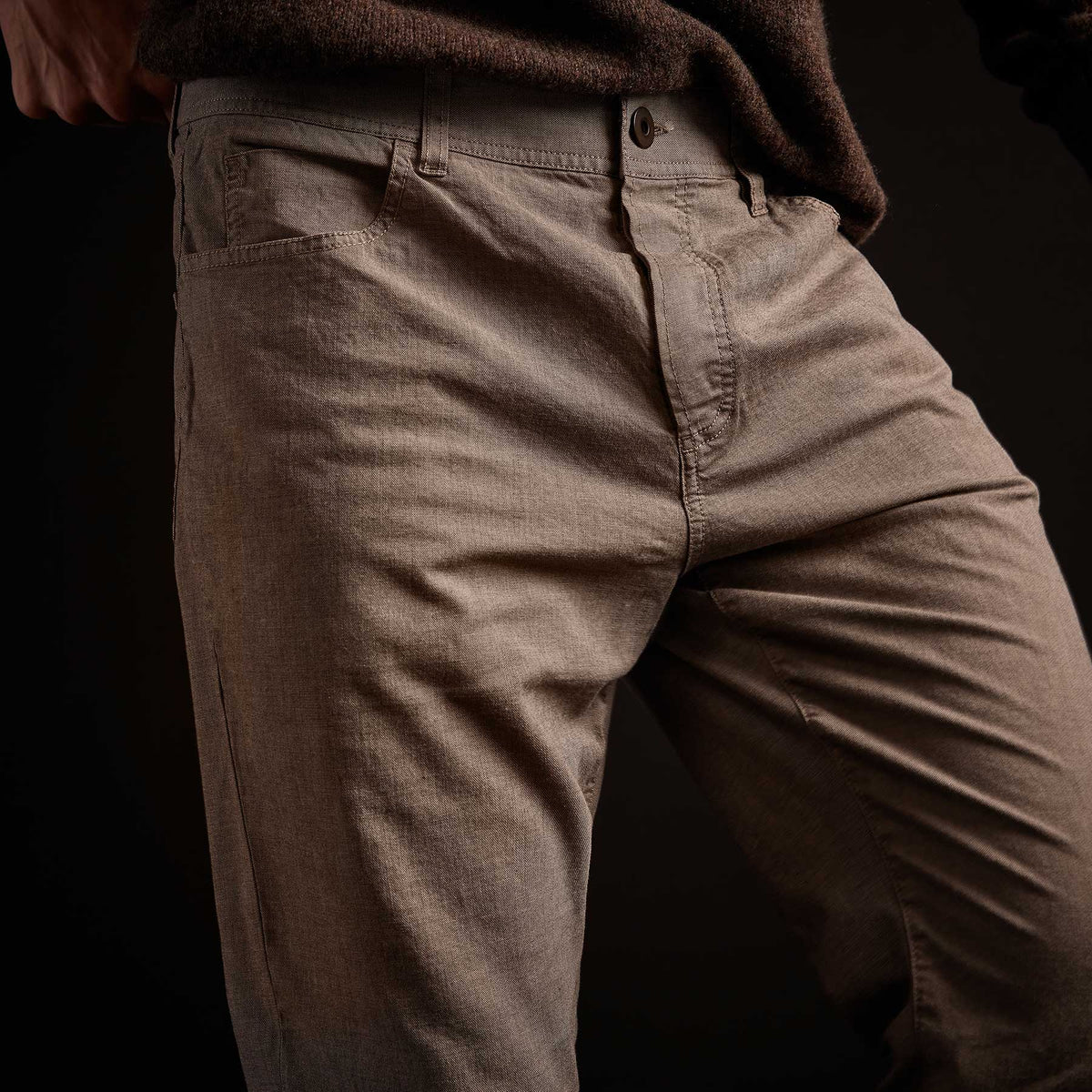 Birdseye Twill 5 Pocket Pant - Flax Pigment | James Perse Los Angeles