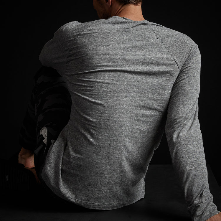 High Twist Recycled Jersey Raglan In Heather Grey | James Perse Los Angeles