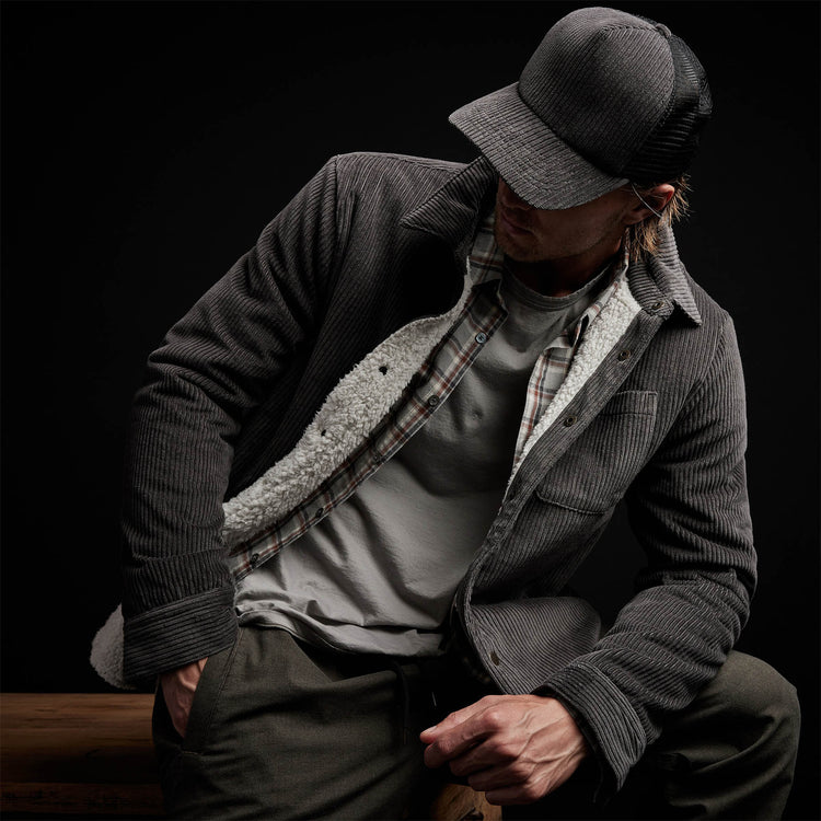 Sherpa Lined Jumbo Cord Jacket in Fin | James Perse Los Angeles